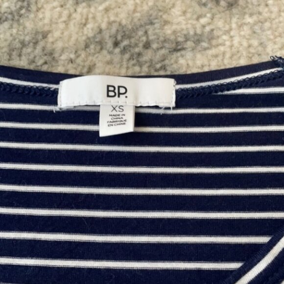 BP Navy Striped Peplum Top - XS - Picture 4 of 4